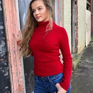 ❤️ Red Turtleneck Sweater! ❤️